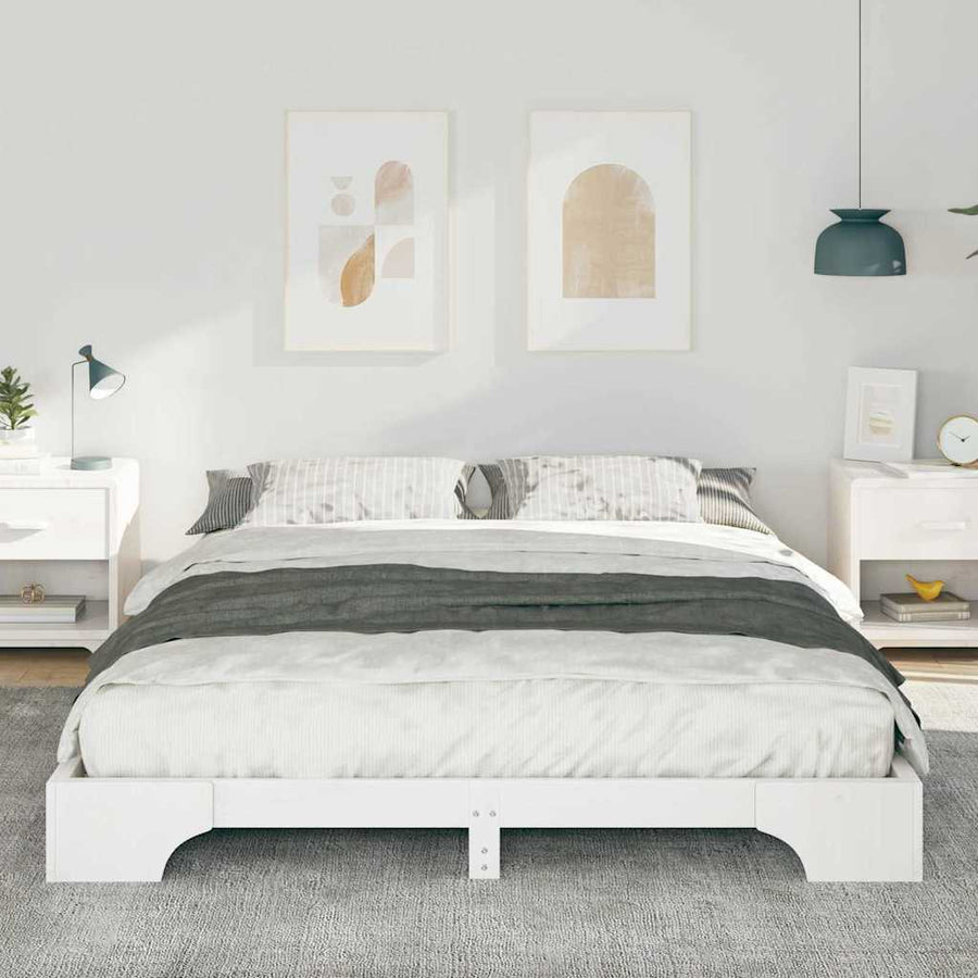 Bedframe met opslag Wit 160 x 210 cm Hout