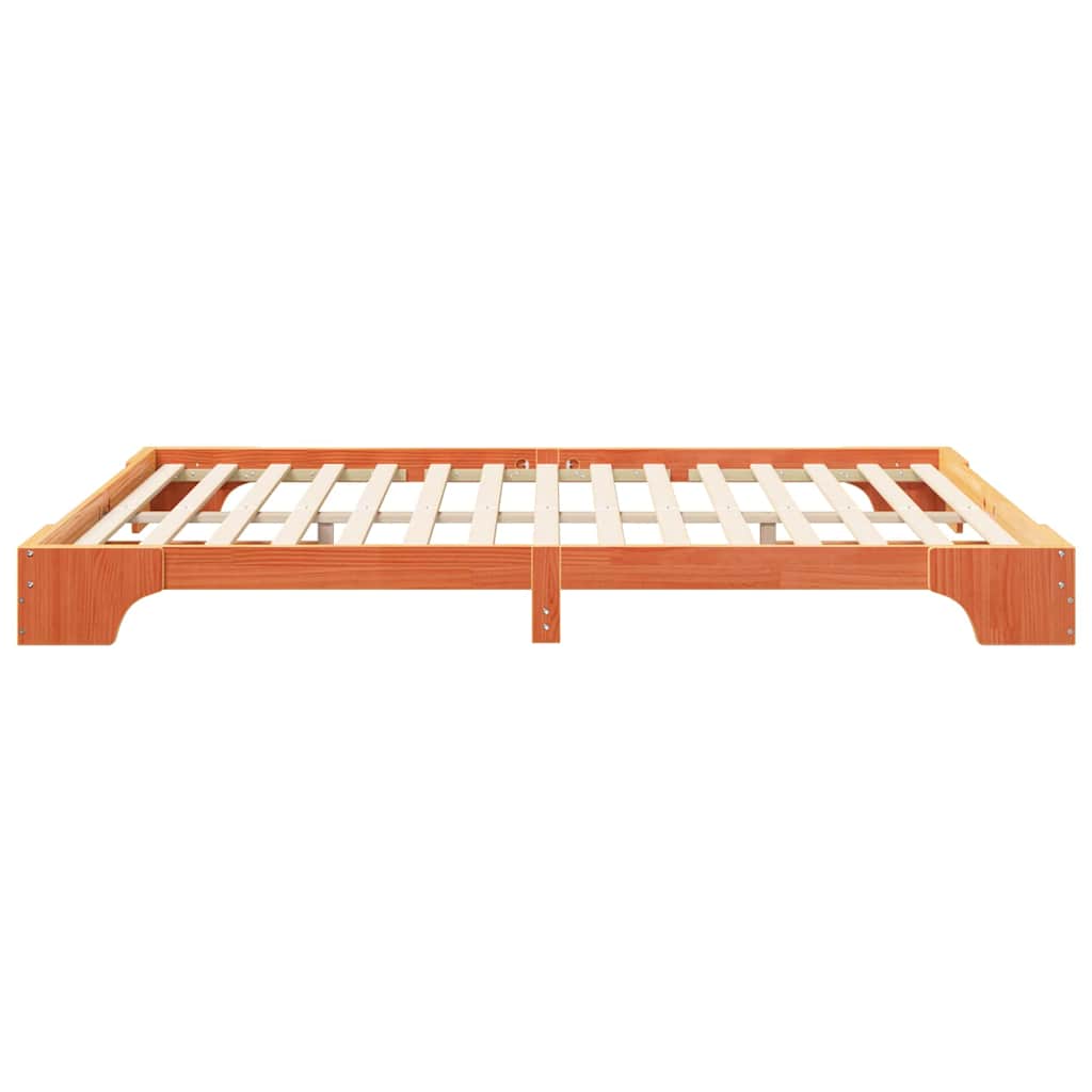 Bedframe met opslag Bruin 160 x 210 cm Massief hout