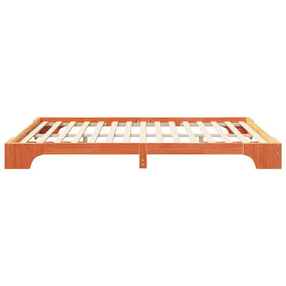 Bedframe met opslag Bruin 160 x 210 cm Massief hout