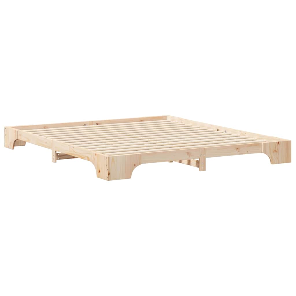 Bedframe Bruin 180 x 210 cm Massief grenenhout
