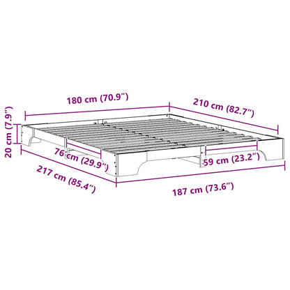 Bedframe Wit 180 x 210 cm Massief grenenhout
