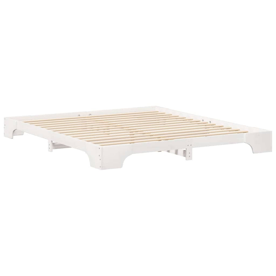 Bedframe met opslag Wit 200 x 210 cm Hout