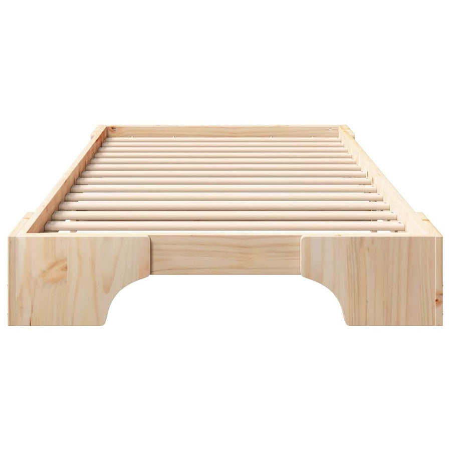 Bedframe met opslag Bruin 80 x 220 cm Massief grenenhout