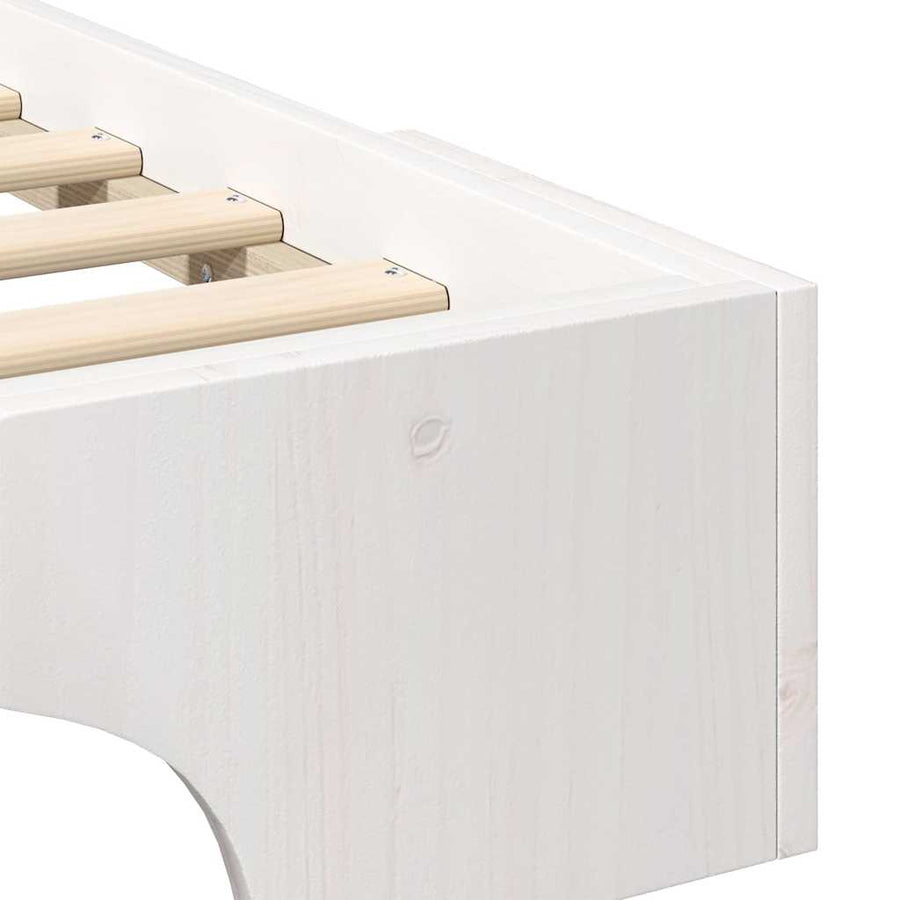 Bedframe met opslag Wit 80 x 220 cm Hout