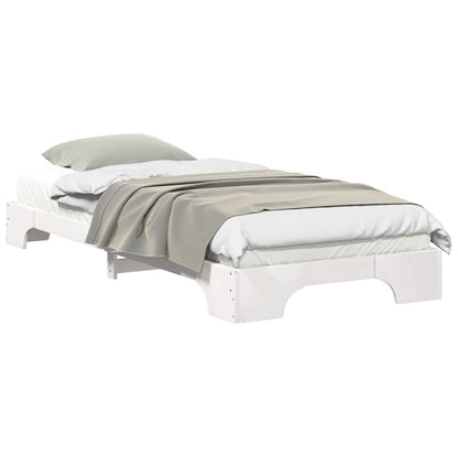 Bedframe met opslag Wit 80 x 220 cm Hout