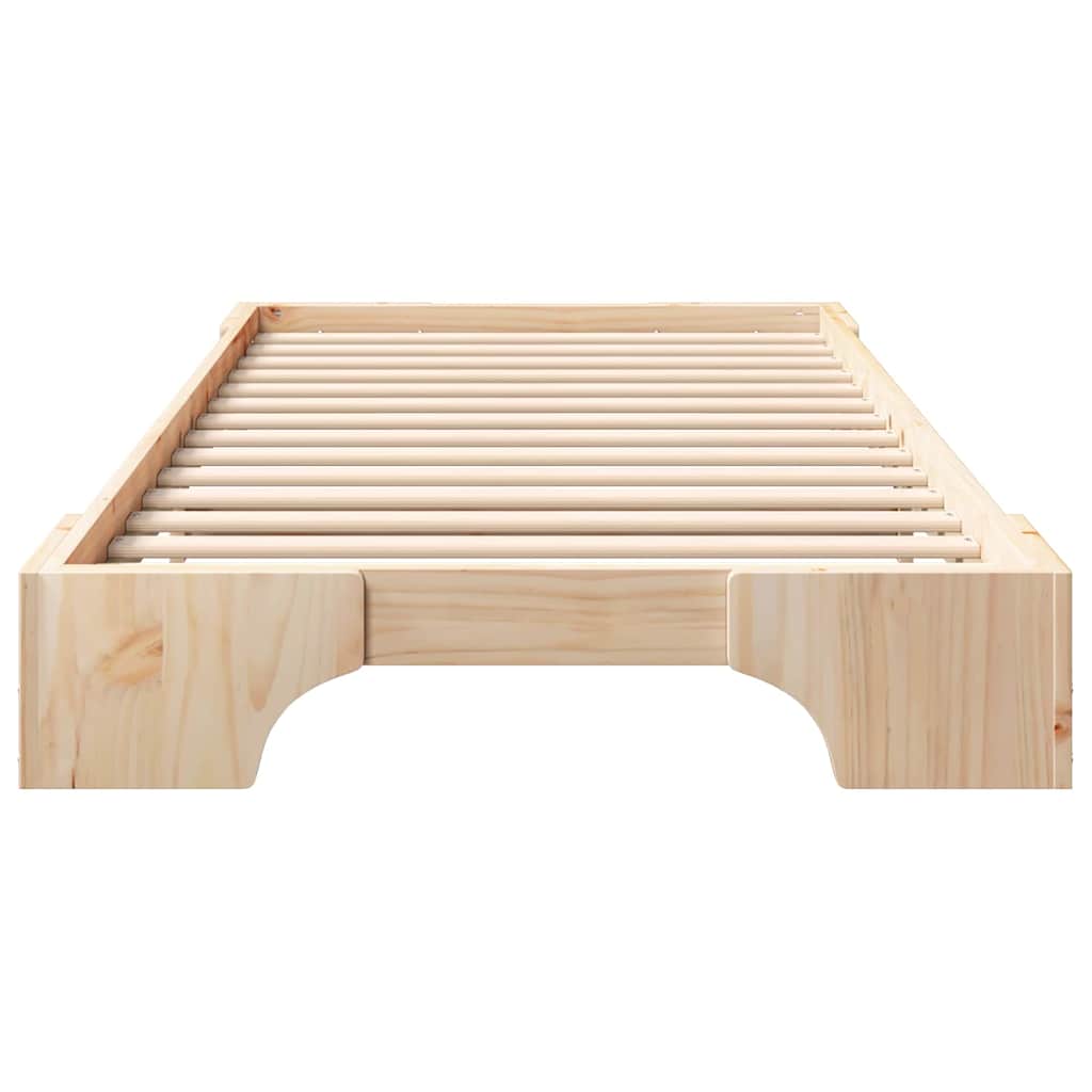 Bedframe met opslag Bruin 90 x 220 cm Massief grenenhout