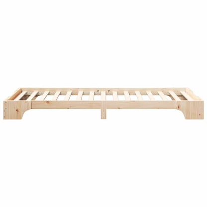 Bedframe met opslag Bruin 90 x 220 cm Massief grenenhout