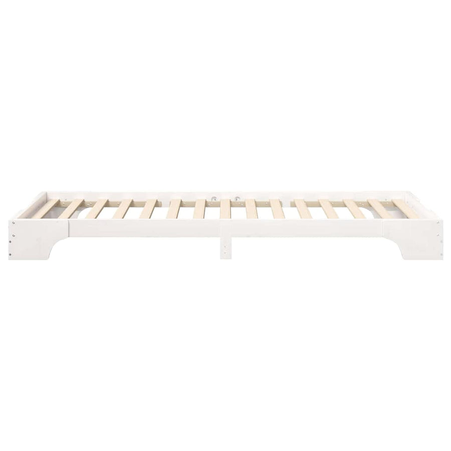 Bedframe met opslag Wit 90 x 220 cm Hout