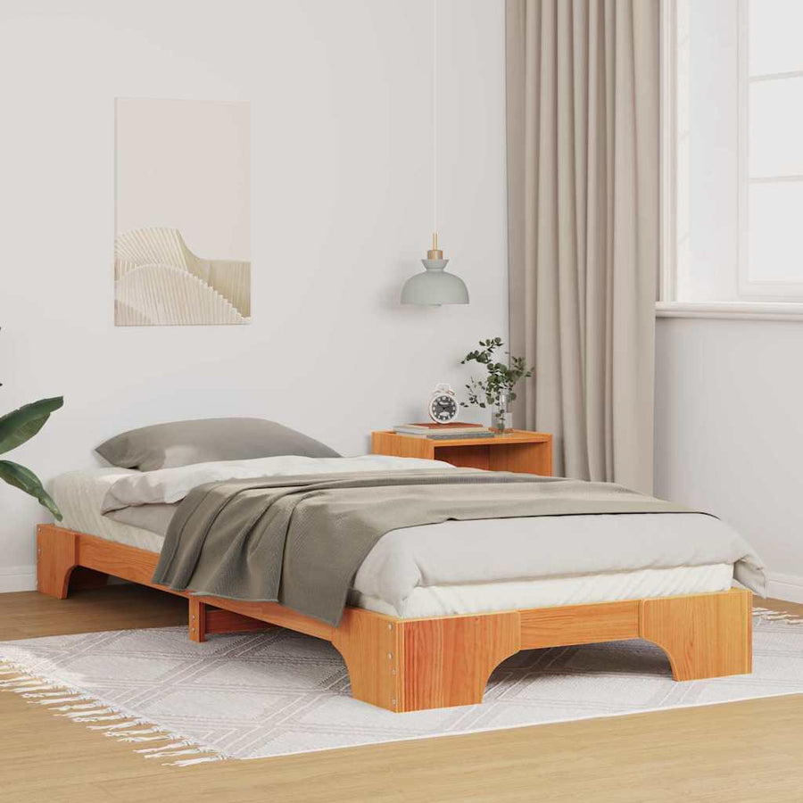 Bedframe met opslag Bruin 100 x 220 cm Hout