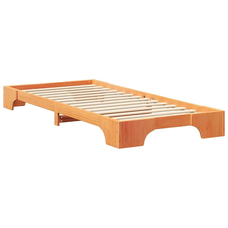 Bedframe met opslag Bruin 100 x 220 cm Hout