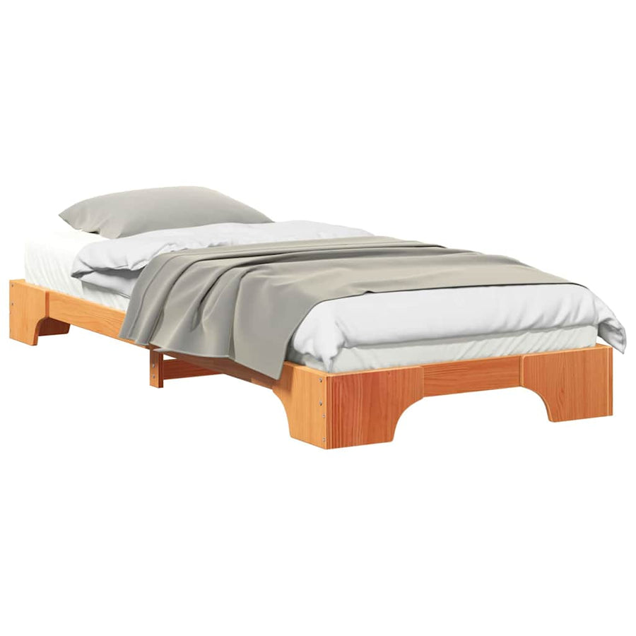 Bedframe met opslag Bruin 100 x 220 cm Hout