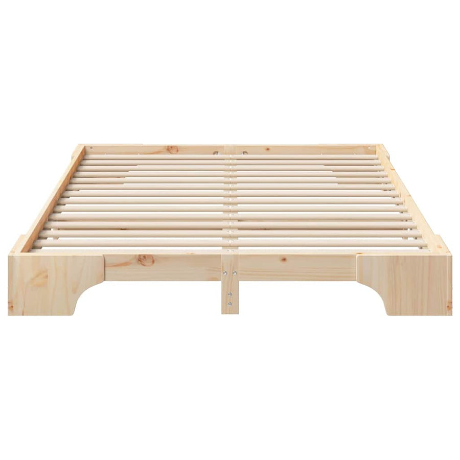 Bedframe met opslag Bruin 140 x 220 cm Massief grenenhout