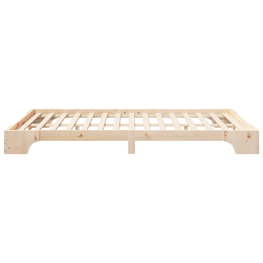 Bedframe met opslag Bruin 140 x 220 cm Massief grenenhout