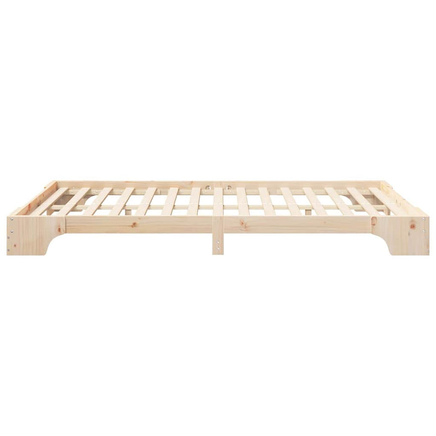 Bedframe met opslag Bruin 140 x 220 cm Massief grenenhout