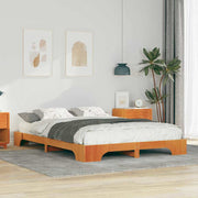 Bedframe 140x220 cm massief grenenhout bruin