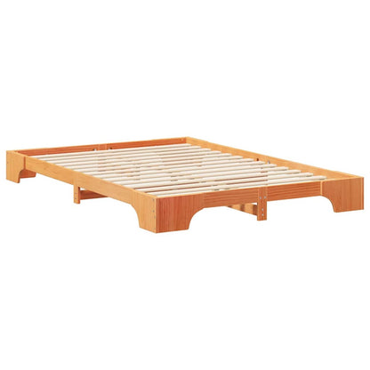 Bedframe met opslag Bruin 140 x 220 cm Massief grenenhout