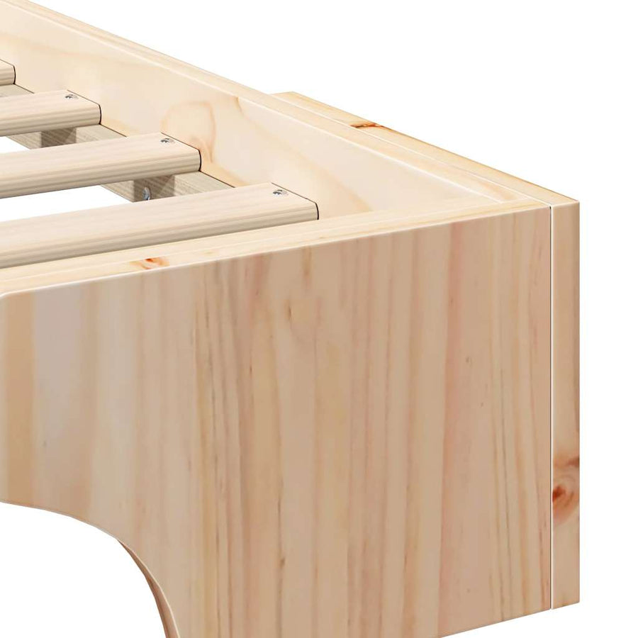 Bedframe met opslag Bruin 160 x 220 cm Massief grenenhout