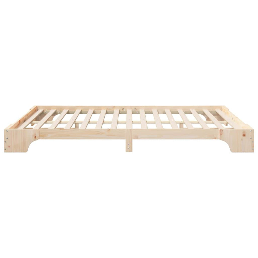 Bedframe met opslag Bruin 160 x 220 cm Massief grenenhout