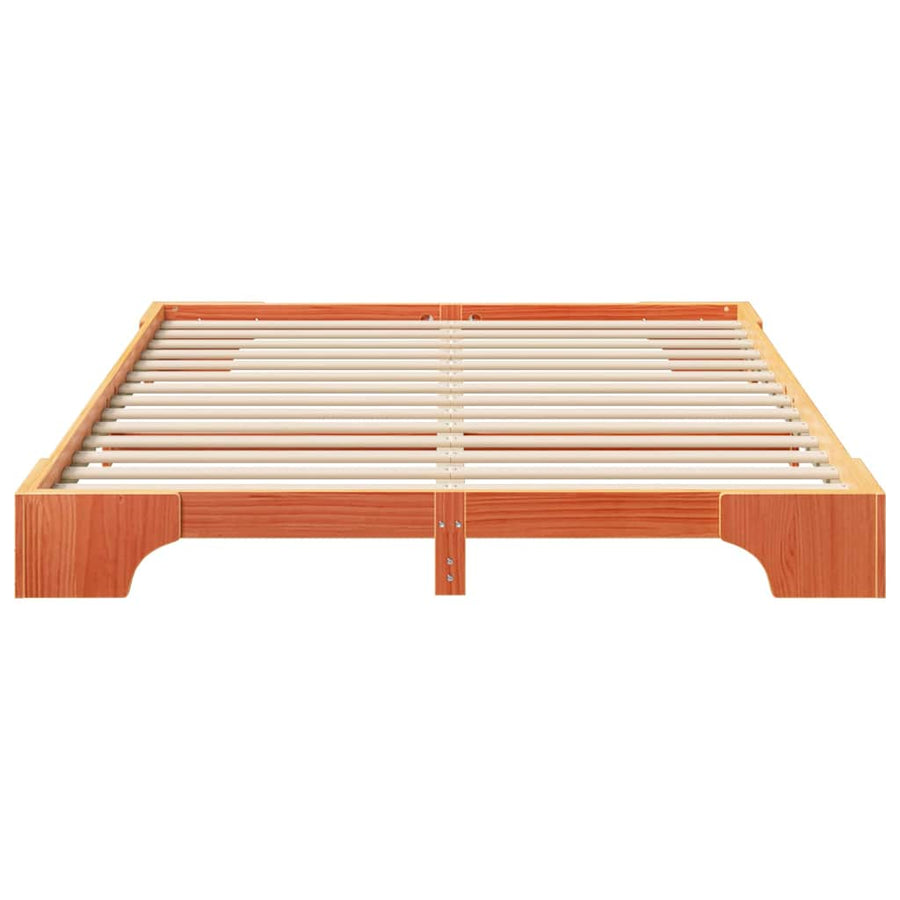 Bedframe met opslag Bruin 160 x 220 cm Massief grenenhout