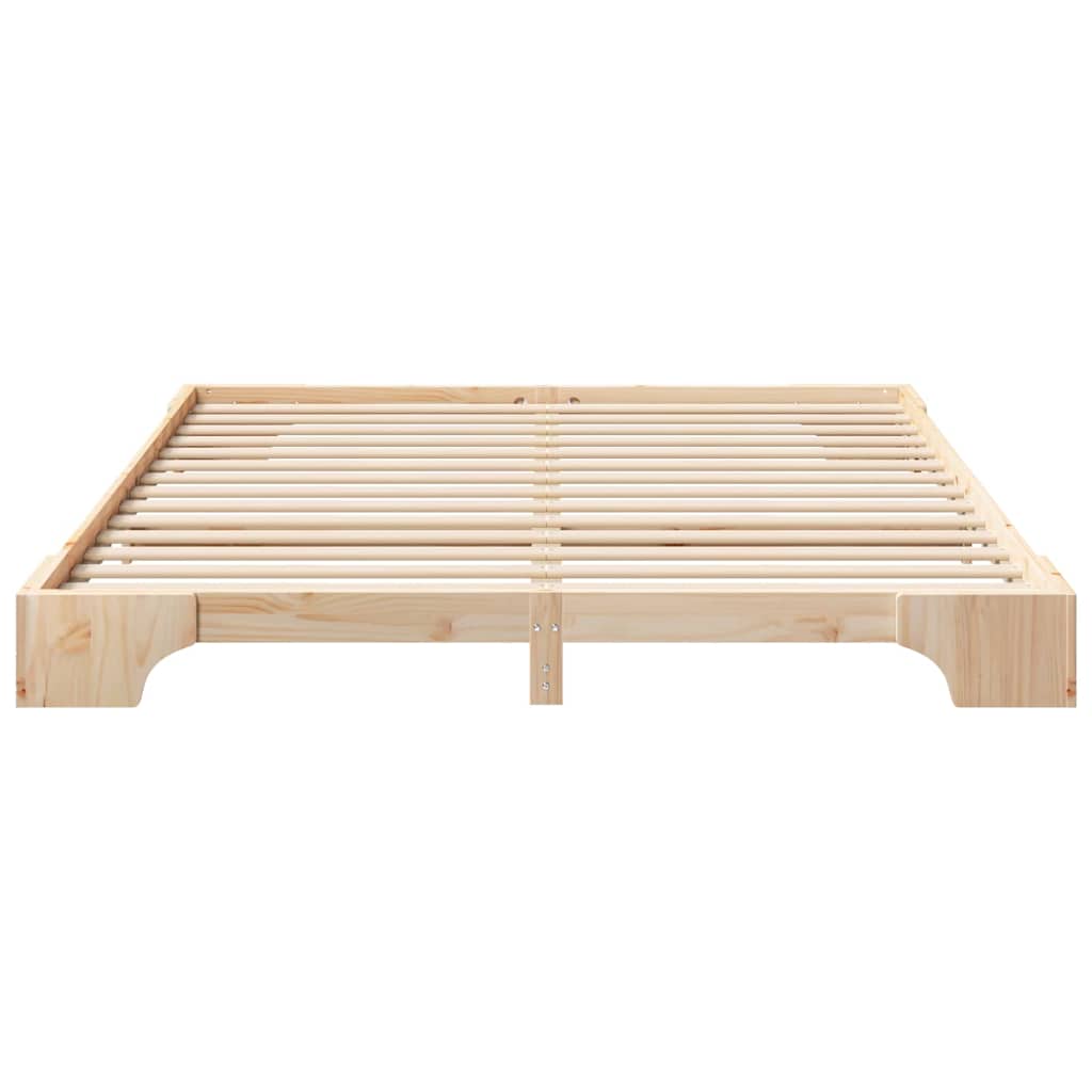 Bedframe met opslag Bruin 180 x 220 cm Massief grenenhout