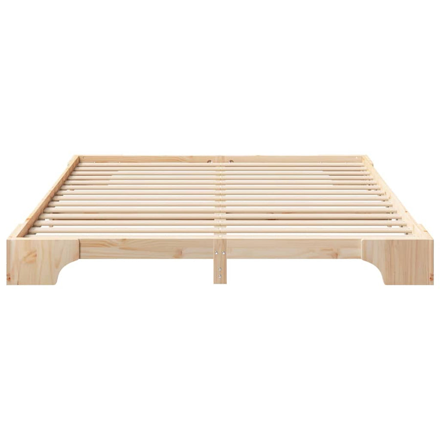 Bedframe met opslag Bruin 180 x 220 cm Massief grenenhout