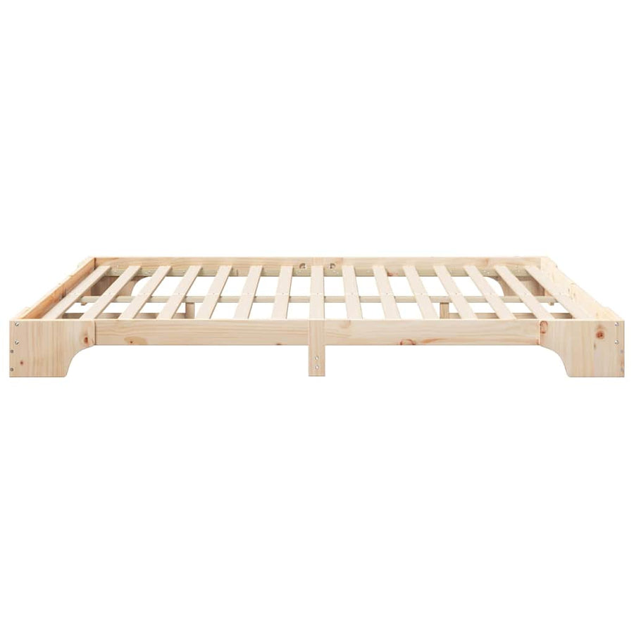 Bedframe met opslag Bruin 180 x 220 cm Massief grenenhout