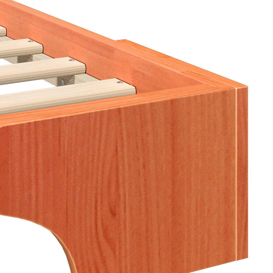 Bedframe met opslag Bruin 180 x 220 cm Massief grenenhout