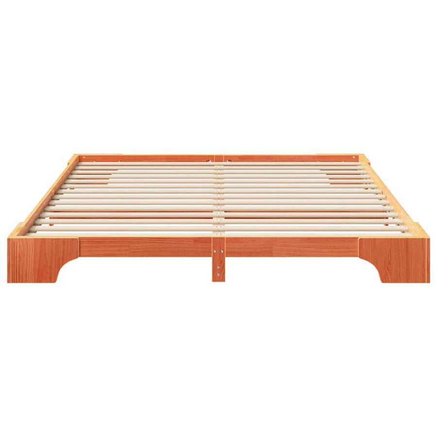Bedframe met opslag Bruin 180 x 220 cm Massief grenenhout