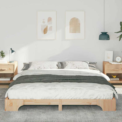 Bedframe met opslag Bruin 200 x 220 cm Massief grenenhout