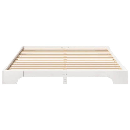 Bedframe met opslag Wit 200 x 220 cm Massief grenenhout