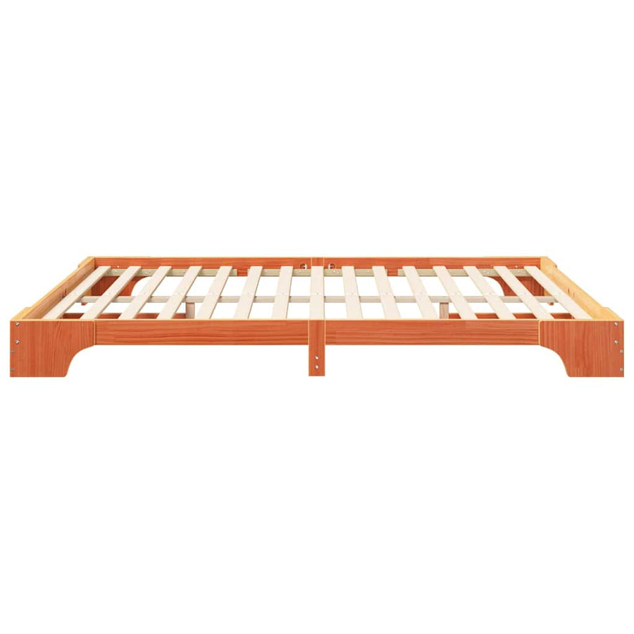 Bedframe met opslag Bruin 200 x 220 cm Massief grenenhout