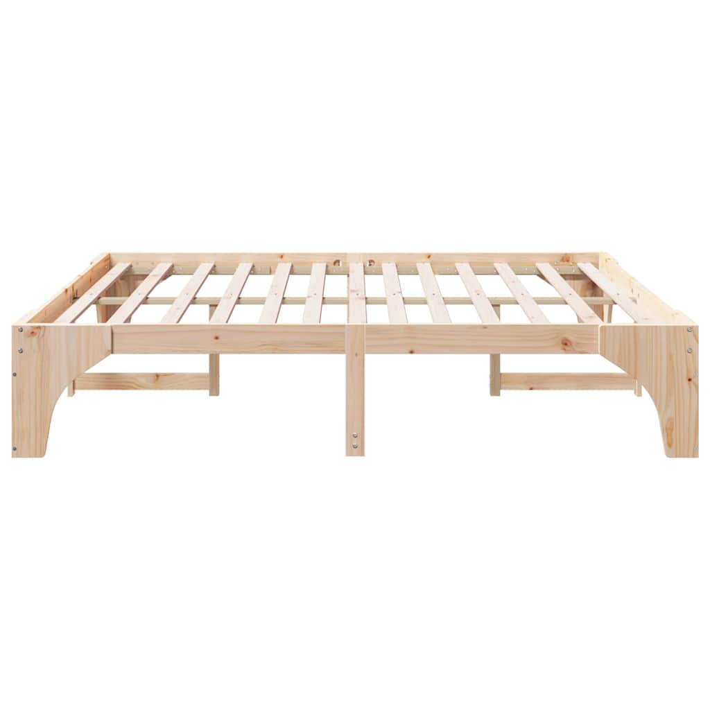 Bedframe met opslag Bruin 200 x 200 cm Massief grenenhout