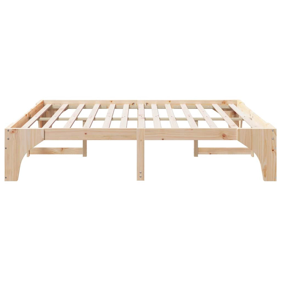 Bedframe met opslag Bruin 200 x 200 cm Massief grenenhout