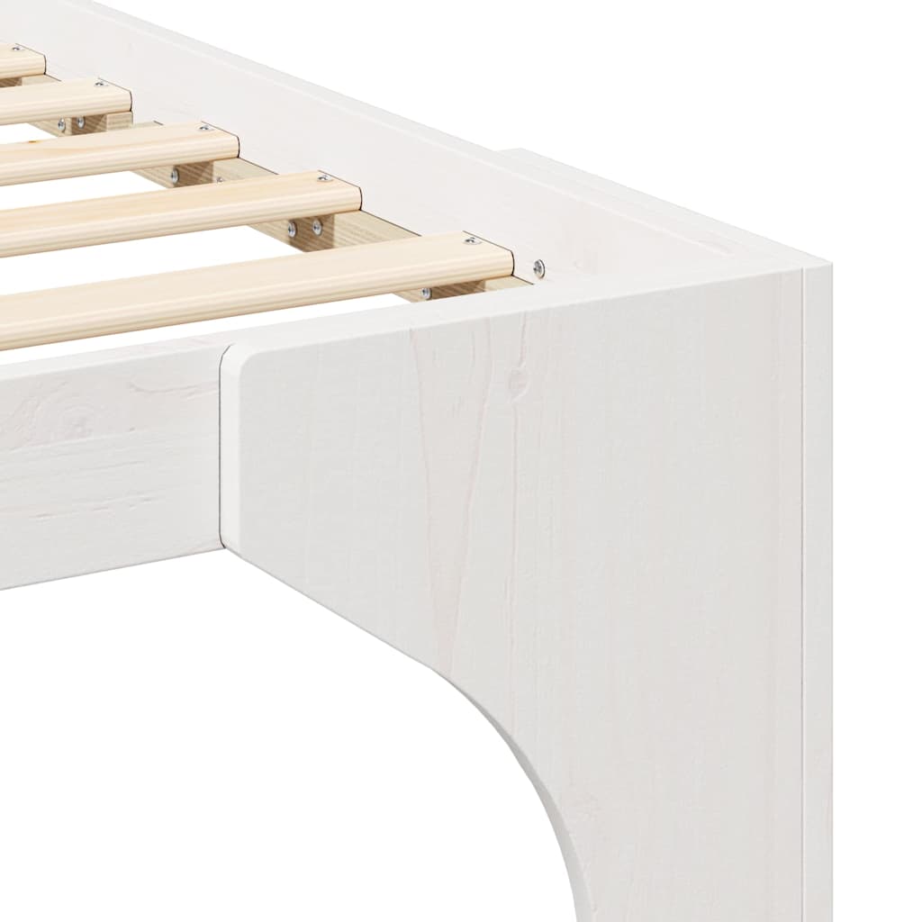 Bedframe met opslag Wit 200 x 200 cm Massief grenenhout