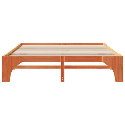 Bedframe met opslag Bruin 200 x 200 cm Massief grenenhout