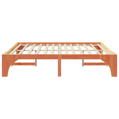 Bedframe met opslag Bruin 200 x 200 cm Massief grenenhout