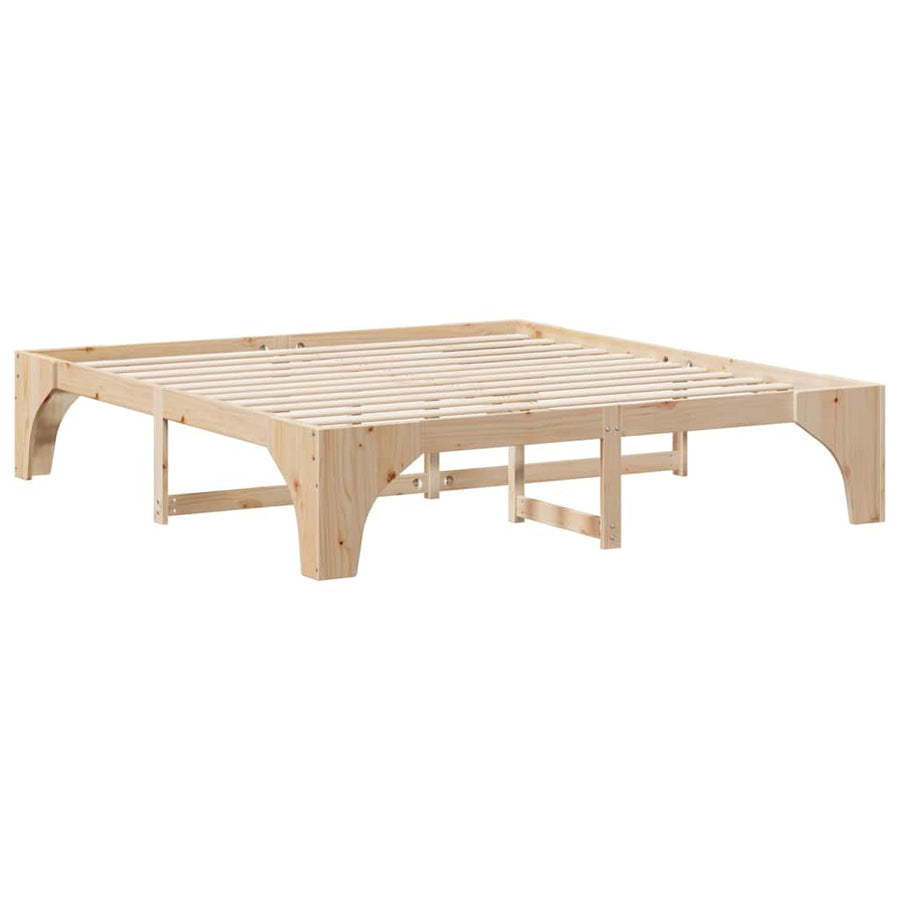 Bedframe met opslag Bruin 180 x 200 cm Massief grenenhout