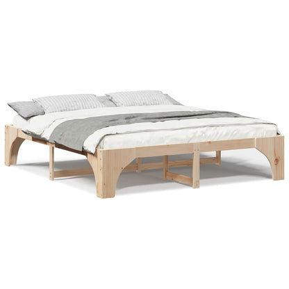 Bedframe met opslag Bruin 180 x 200 cm Massief grenenhout