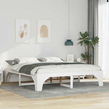 Bedframe met opslag Wit 180 x 200 cm Massief grenenhout