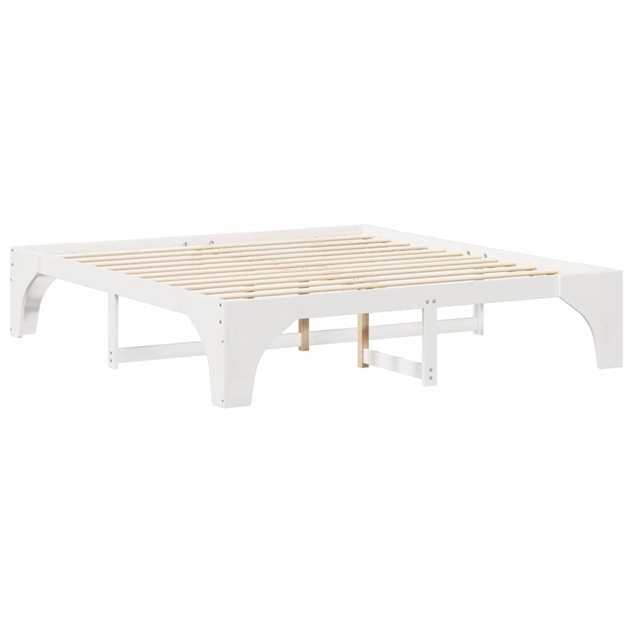Bedframe met opslag Wit 180 x 200 cm Massief grenenhout