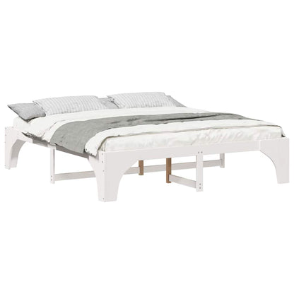 Bedframe met opslag Wit 180 x 200 cm Massief grenenhout