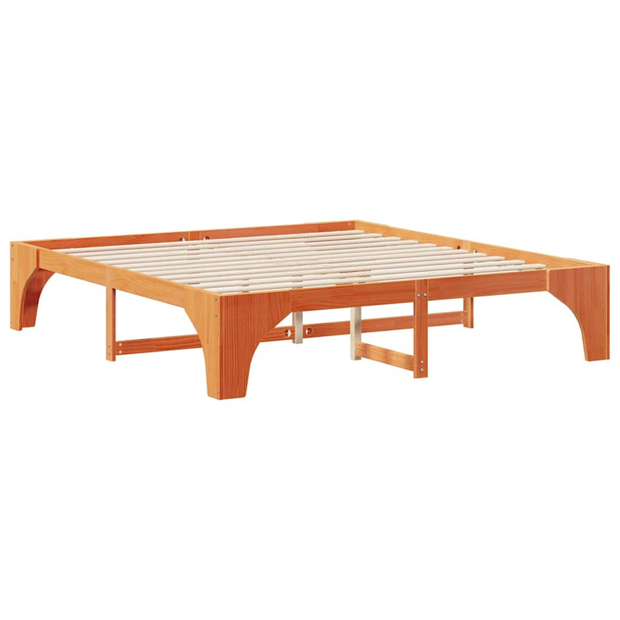 Bedframe met opslag Bruin 180 x 200 cm Massief grenenhout