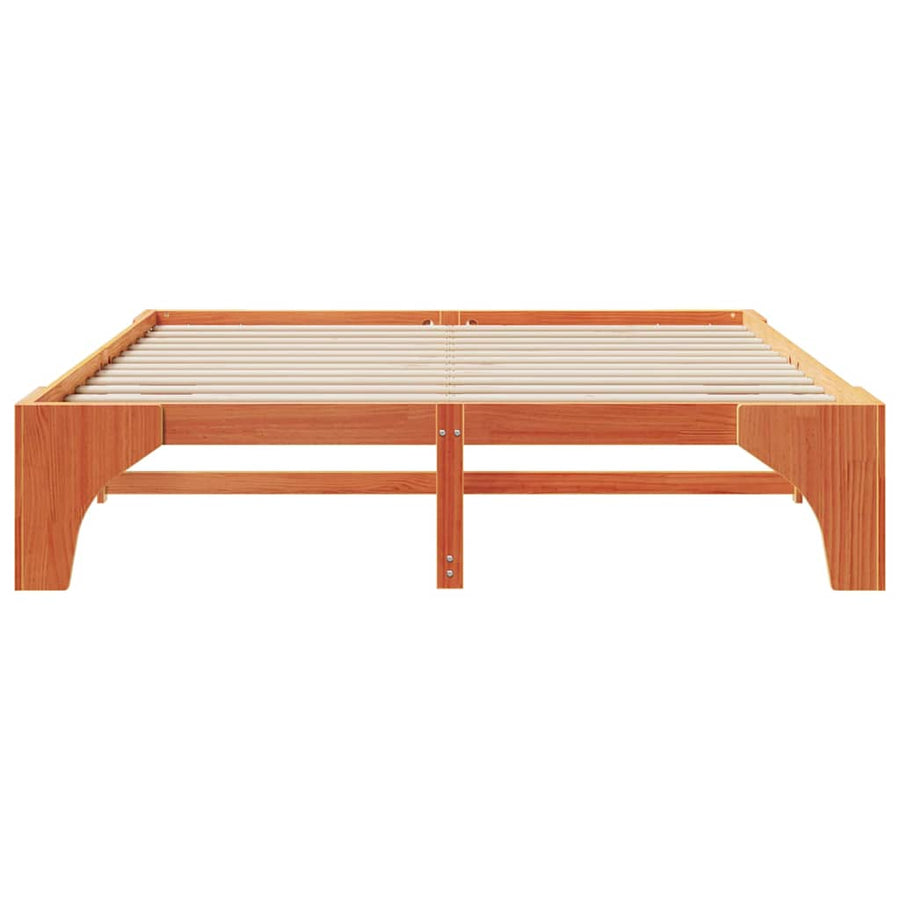 Bedframe met opslag Bruin 180 x 200 cm Massief grenenhout