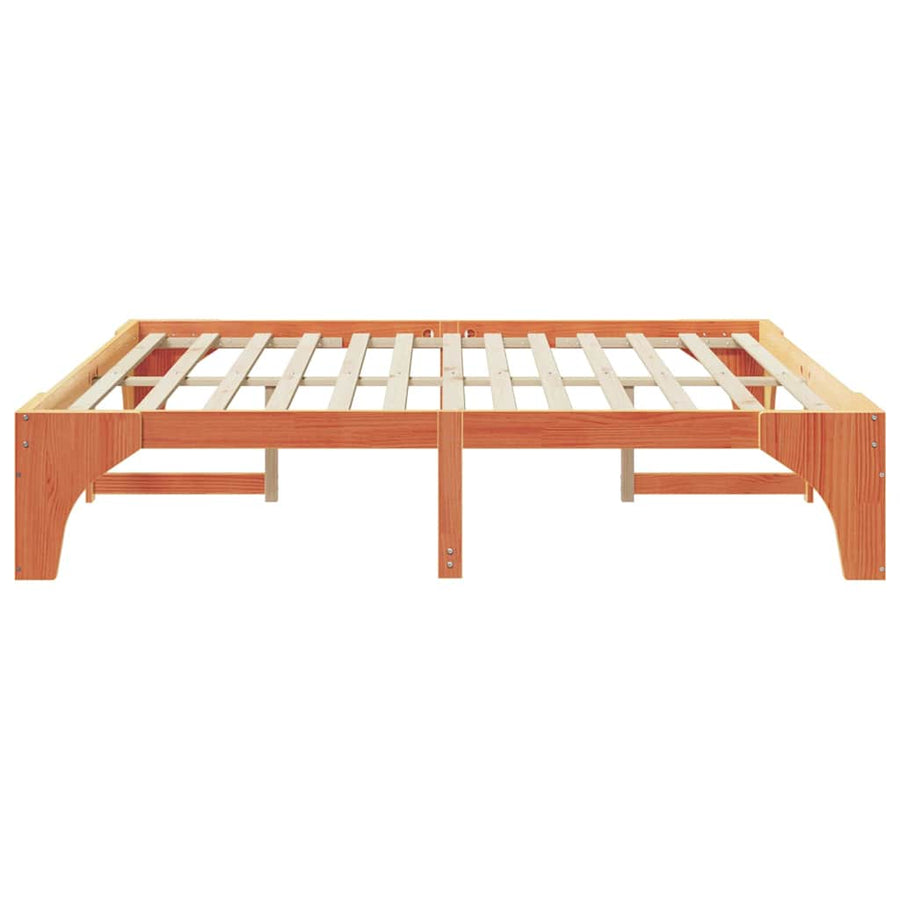 Bedframe met opslag Bruin 180 x 200 cm Massief grenenhout