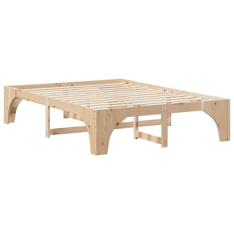 Bedframe met opslag Bruin 160 x 200 cm Massief grenenhout