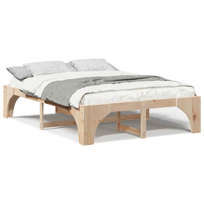 Bedframe met opslag Bruin 160 x 200 cm Massief grenenhout
