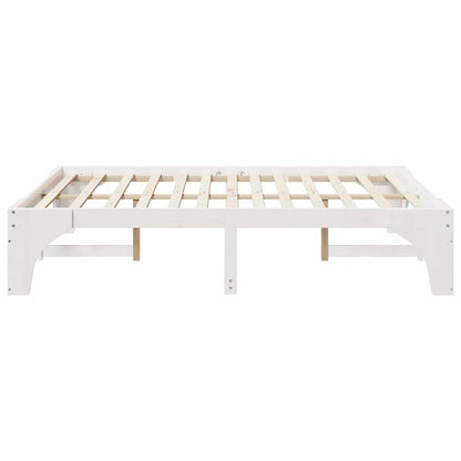 Bedframe met opslag Wit 160 x 200 cm Massief grenenhout