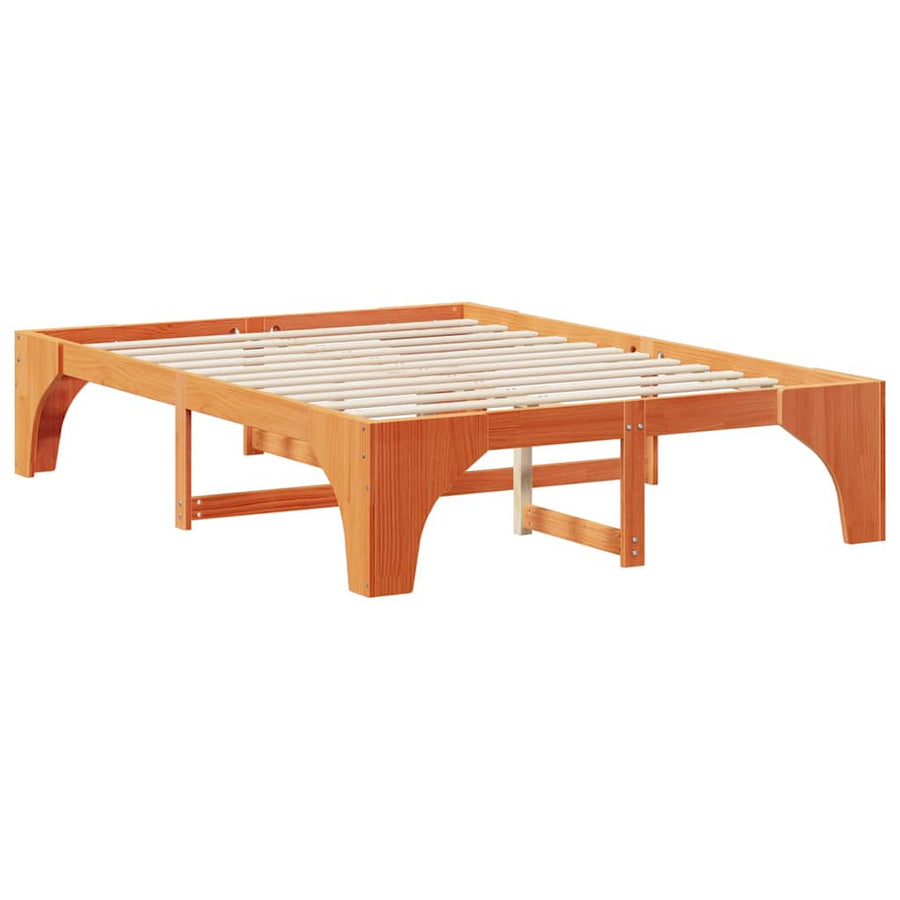 Bedframe met opslag Bruin 160 x 200 cm Massief grenenhout