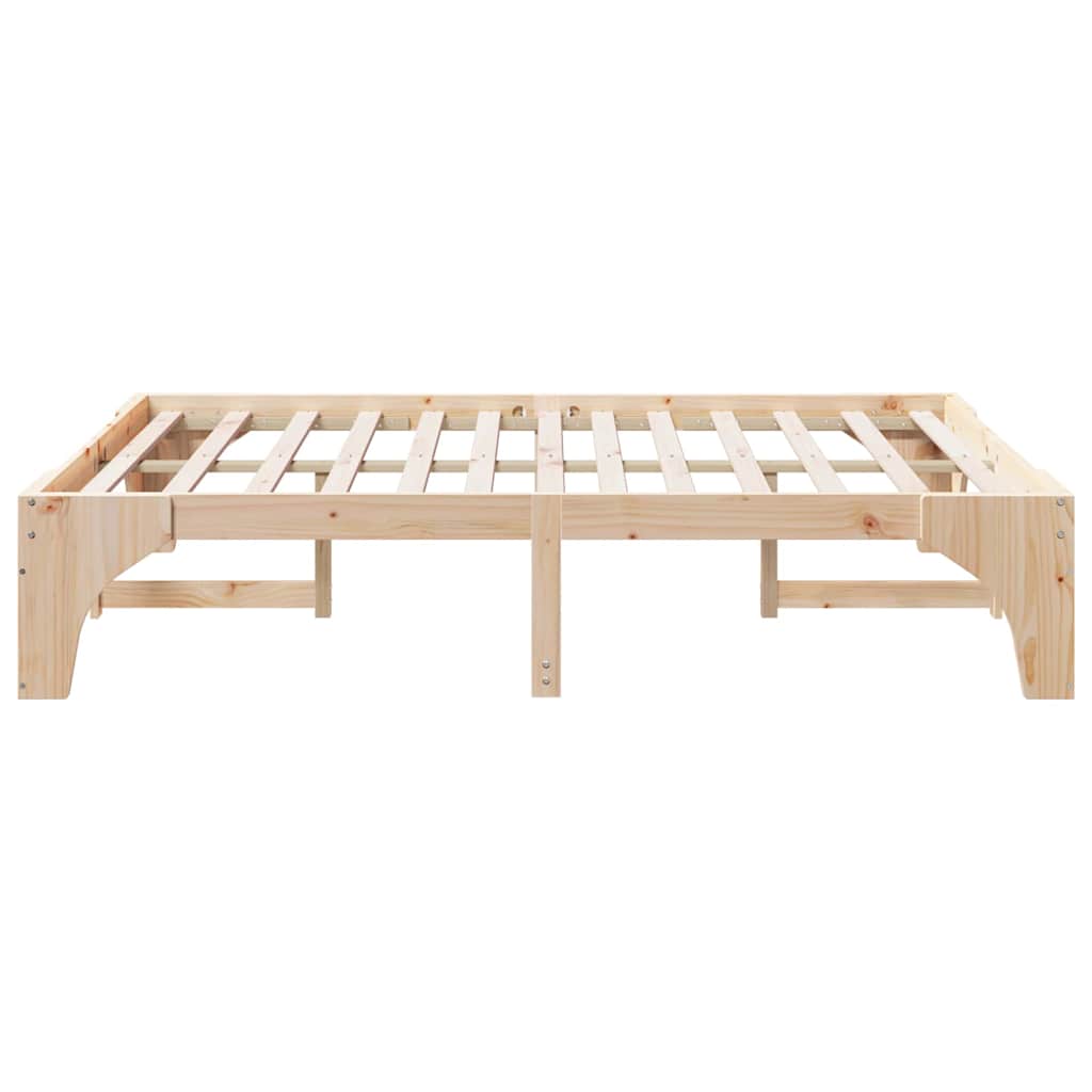 Bedframe met opslag Bruin 150 x 200 cm Massief grenenhout