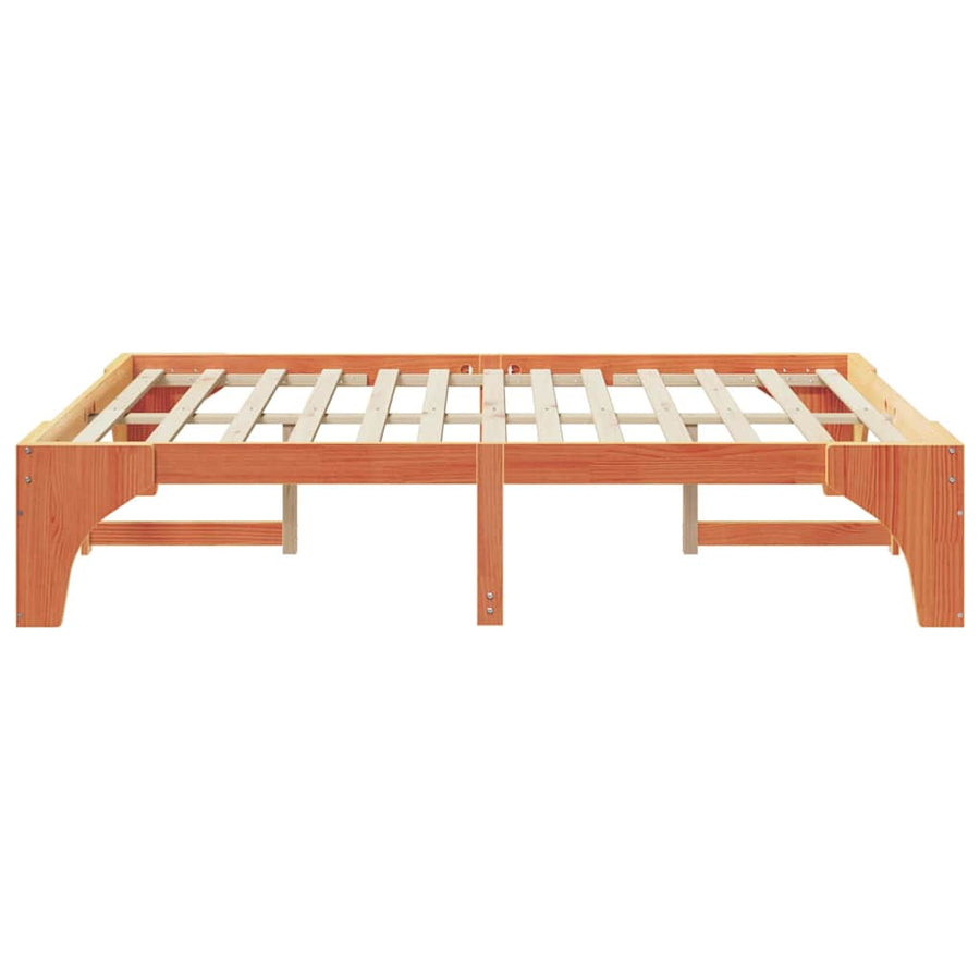 Bedframe met opslag Bruin 150 x 200 cm Massief grenenhout
